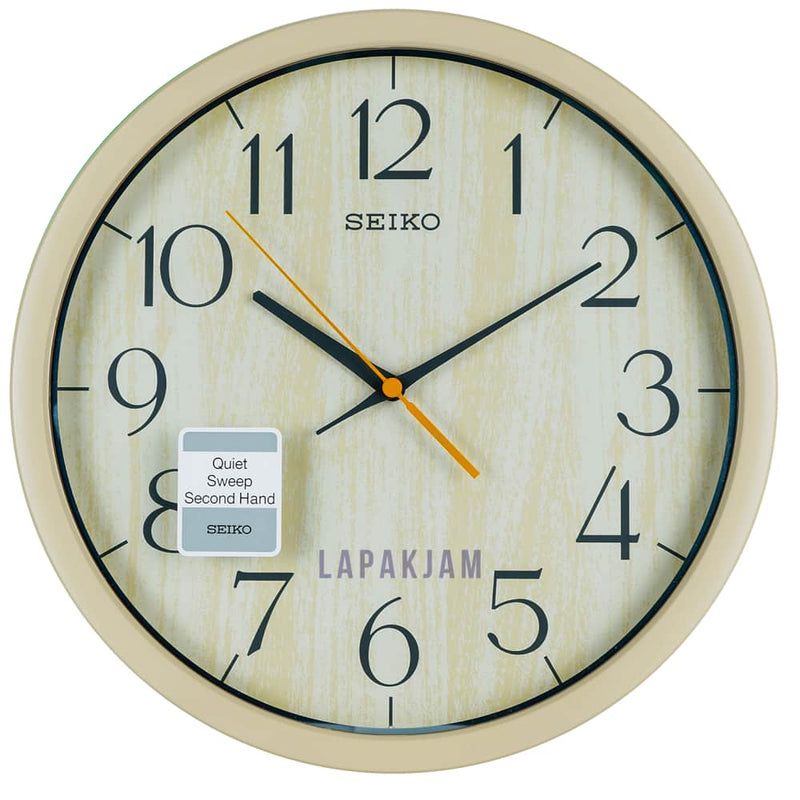 Jam Dinding Analog Polos Minimalis Seiko Cream JDSEQXA718ACRE