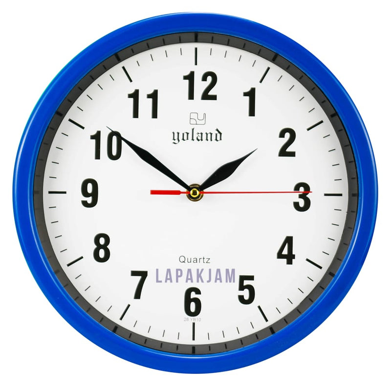 Jam Dinding Analog Polos Minimalis Alari Biru JDALAR2828PBIR