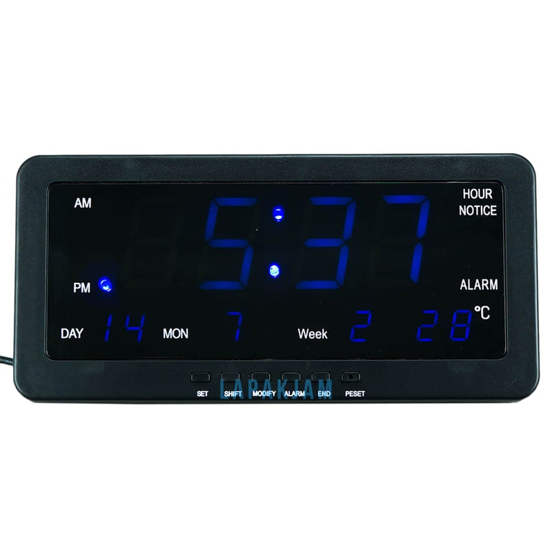 Jam Dinding Digital Meja Polos Minimalis Esa Biru JDES00HITBIR