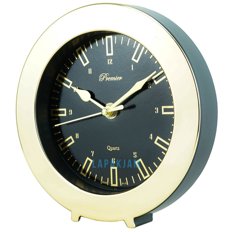Jam Dinding Analog Polos Minimalis Premier Gold JD58209P13BLAE