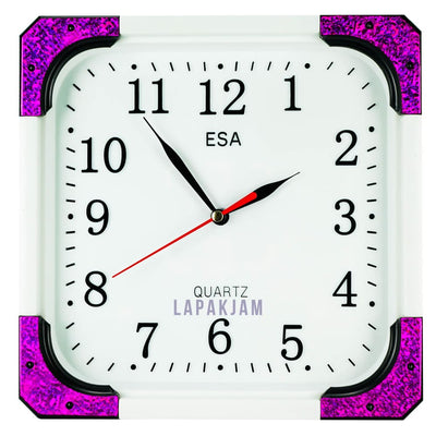 Jam Dinding Analog Polos Minimalis Esa Pink JD028ESA212PIN