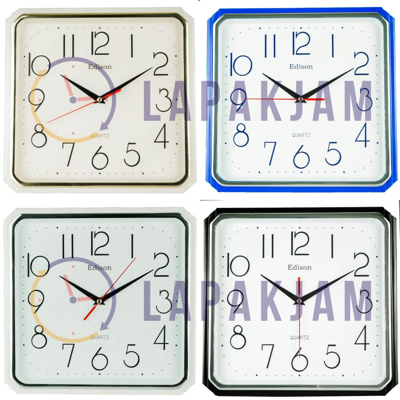 Jam Dinding Analog Polos Minimalis Edison Putih Gold JDEDED27TIVO