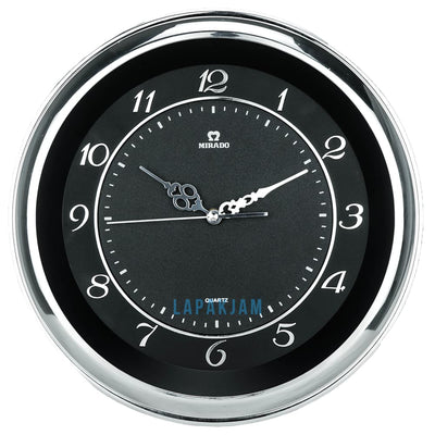 Jam Dinding Analog Polos Minimalis Mirado Silver Chrome JD65Q816BASL