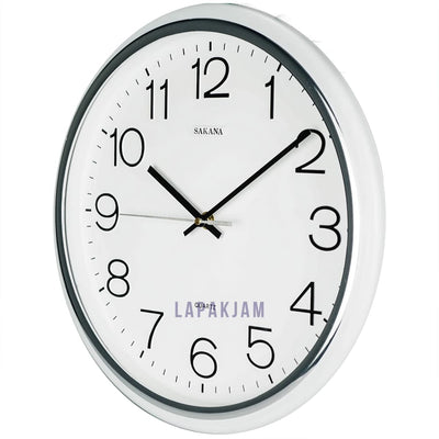 Jam Dinding Analog Polos Minimalis Sakana Putih JDSAKA876PUT