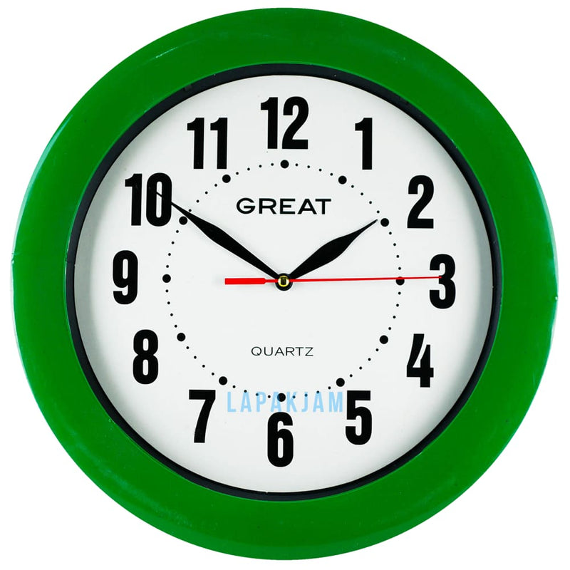 Jam Dinding Analog Custom Great Hijau JDGR898999HIJ