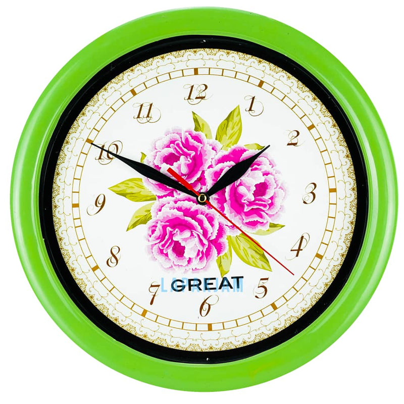 Jam Dinding Analog Bunga Great Hijau Muda JDGREA777G-4HIJMUD
