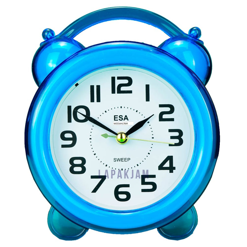 Jam Weker Analog Polos Minimalis Esa Biru WEESAH17BIR