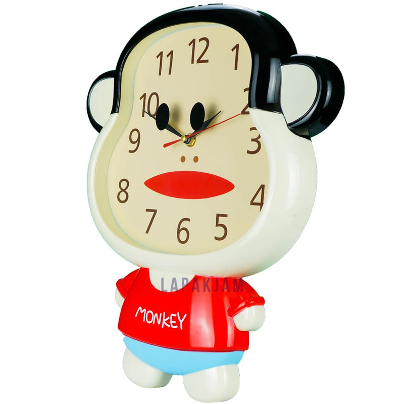 Jam Dinding Analog Karakter Anak No Brand Monkey JD25G15KAMO