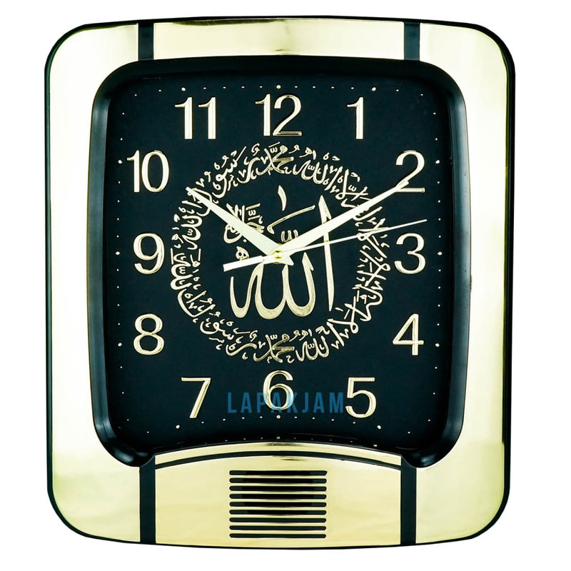 Jam Dinding Doremi DM-8502A Kaligrafi Gold Hitam 35x31x6 cm