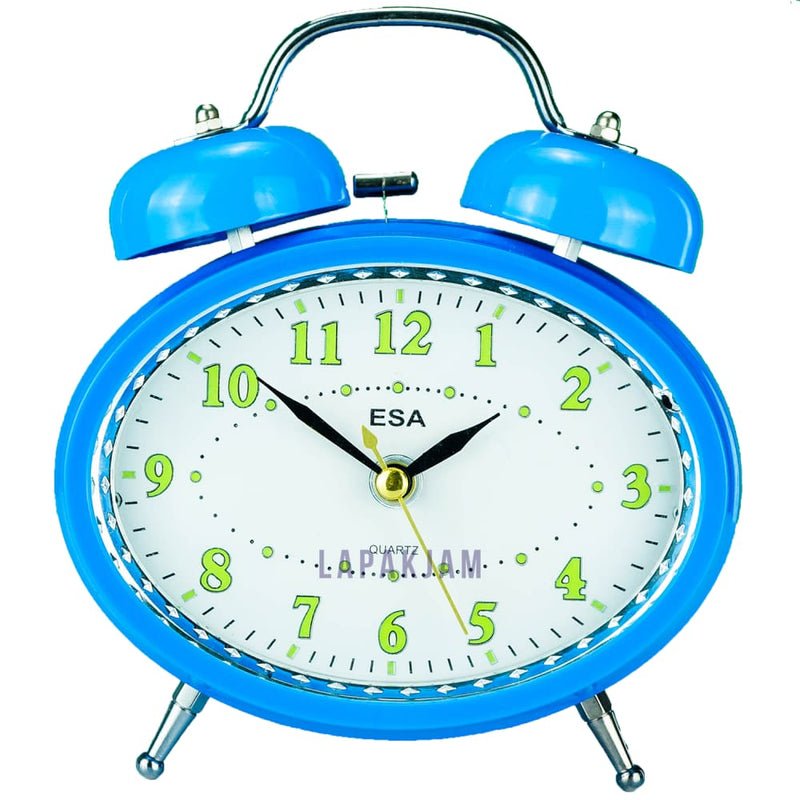Jam Weker Analog Polos Minimalis Esa Biru WE0070ESA623BI