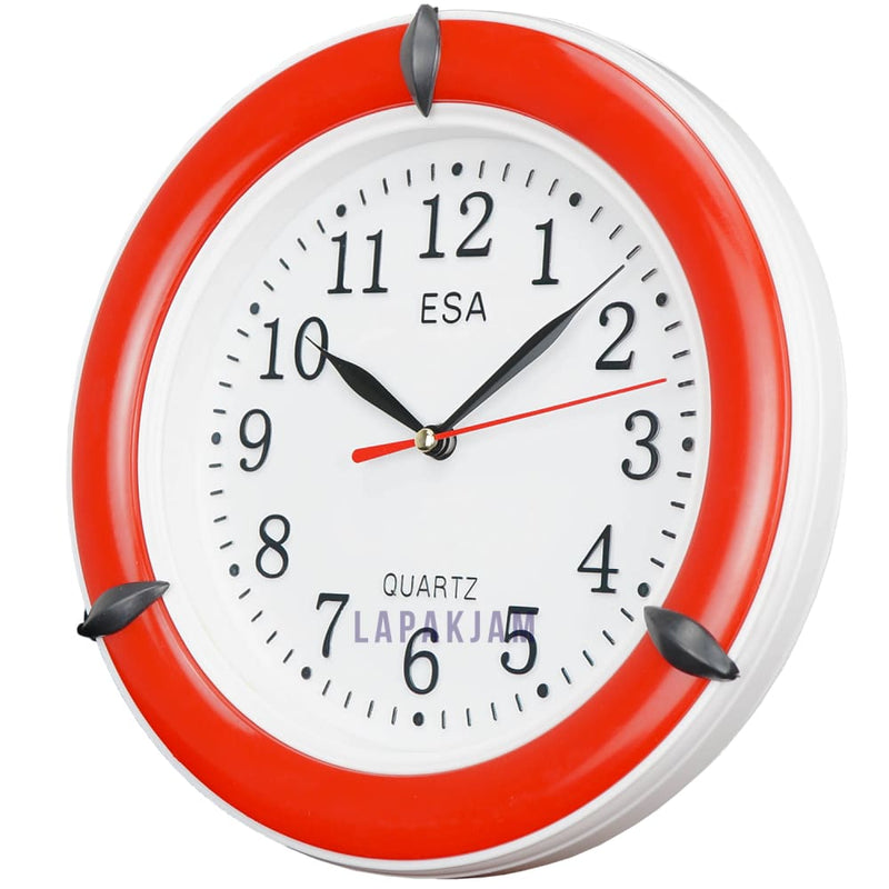 Jam Dinding Analog Polos Minimalis Esa Merah JD0033ESA503ME