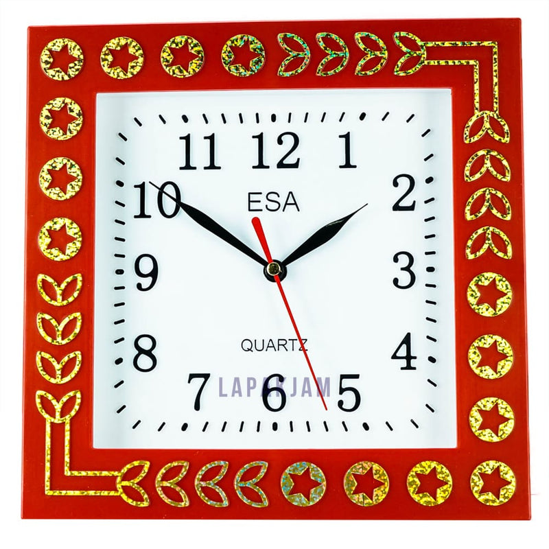 Jam Dinding Analog Polos Minimalis Esa Merah JD0030ESA235ME