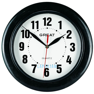 Jam Dinding Analog Polos Minimalis Great Hitam JDGR88IT