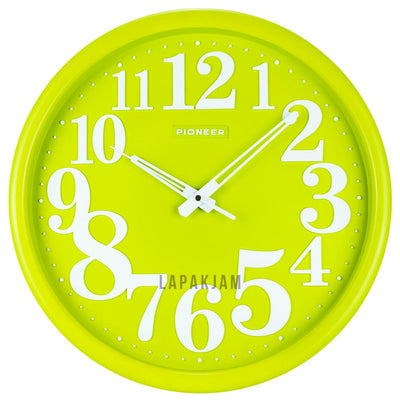 Jam Dinding Analog Polos Minimalis Pioneer Hijau JD00PIO217DRE