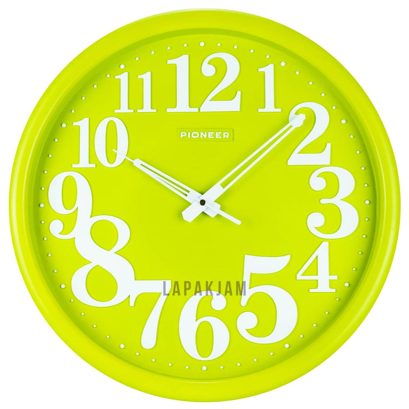 Jam Dinding Analog Polos Minimalis Pioneer Hijau JD00PIO217DRE