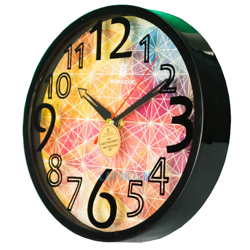 Jam Dinding Analog Polos Minimalis Miracle Hitam JDMIRAM26BP10HIT