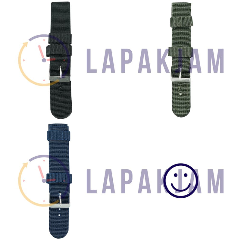 Tali Jam Tangan Kanvas/Kain Polos Fashion Tidak ada Merk Hitam TA013NYLO20HIT