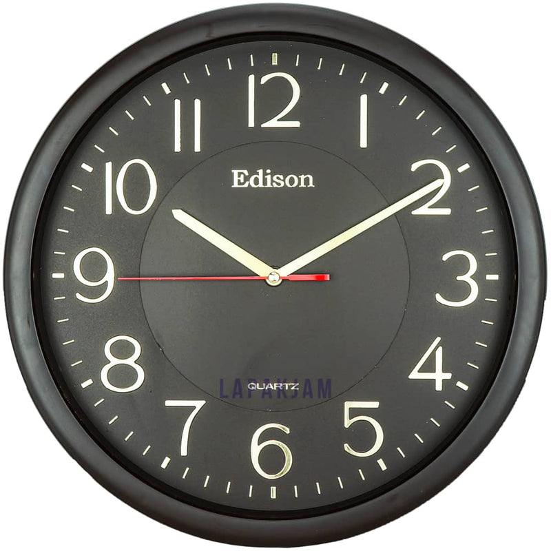 Jam Dinding Analog Polos Minimalis Edison Hitam gold JDEDW3THPOL