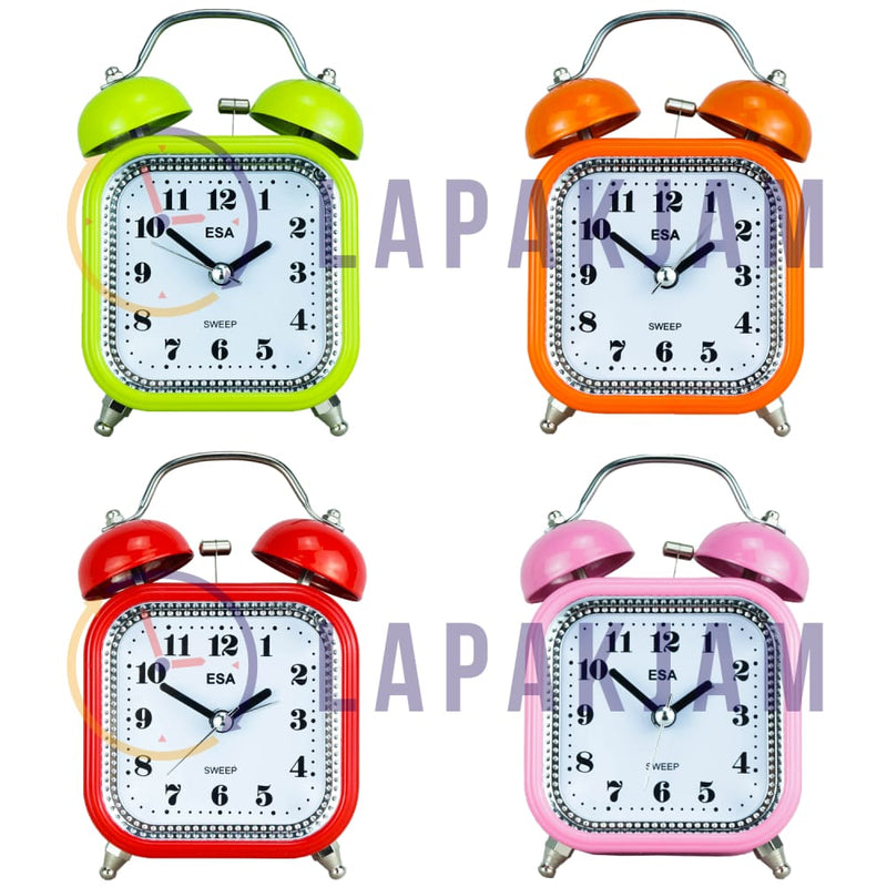 Jam Weker Analog Polos Minimalis Esa Hijau WEES859HIJ