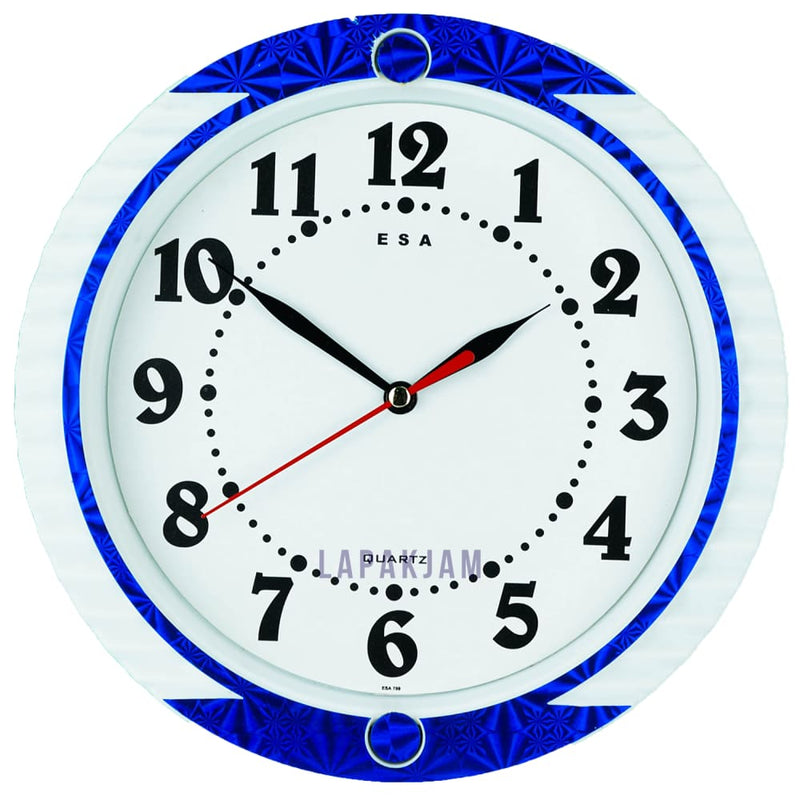 Jam Dinding Analog Custom Esa Biru JDES27PBIR