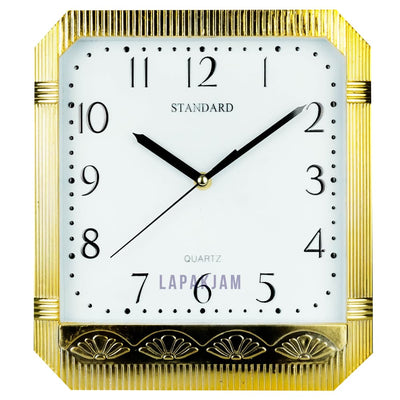 Jam Dinding Analog Polos Minimalis Standard Gold JDSTAN124MGOL