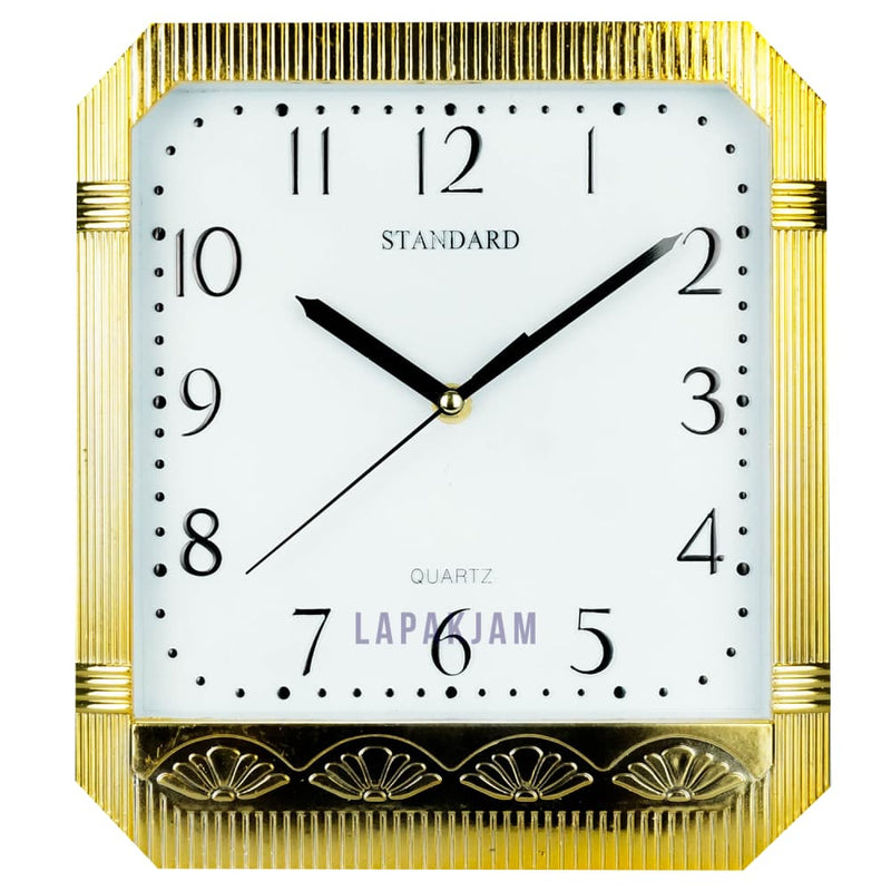 Jam Dinding Analog Polos Minimalis Standard Gold JDSTAN124MGOL