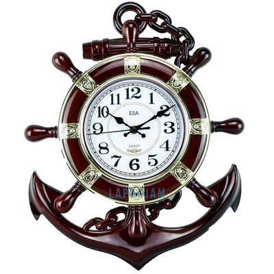 Jam Dinding Analog Nuansa Nakhoda Jangkar Esa Coklat JD30ESA95AN