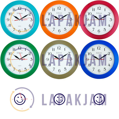 Jam Dinding Analog Polos Minimalis Edison BiruTosca JDEDED07TOS