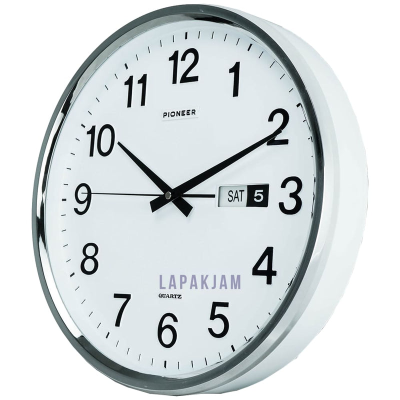 Jam Dinding Analog Polos Minimalis Pioneer Silver JD35T61D-SIL