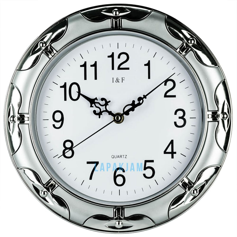Jam Dinding Analog Permata/Feminim/Norak I&f Silver JD0058IF8845SI
