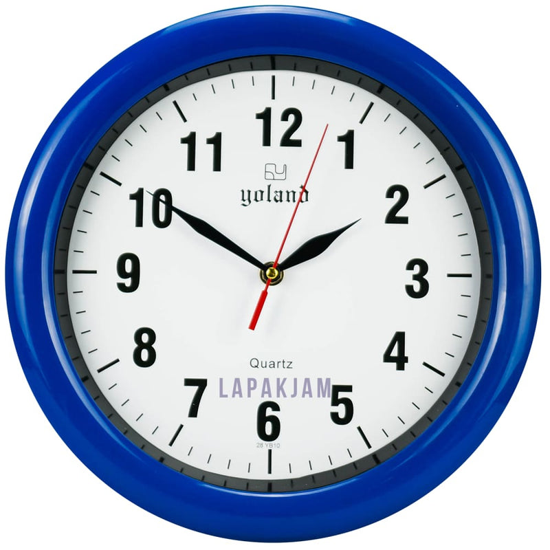 Jam Dinding Analog Polos Minimalis Alari Biru JDALAR2829PBIR