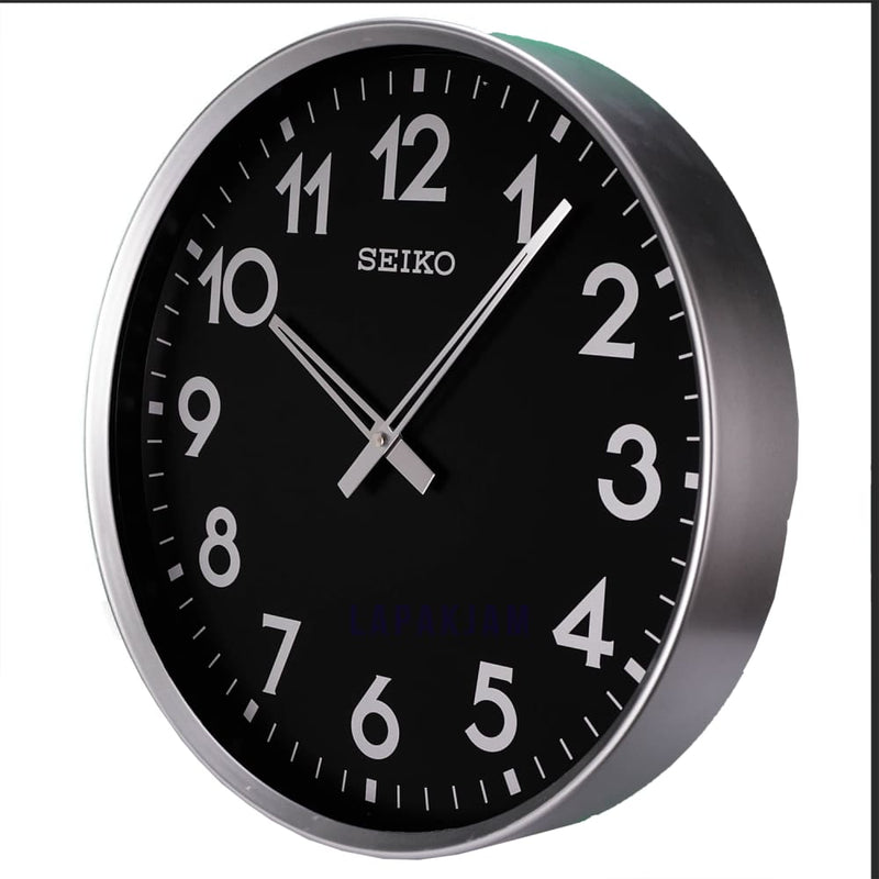 Jam Dinding Analog Polos Minimalis Seiko Hitam JDSEIKQXA560AHIT