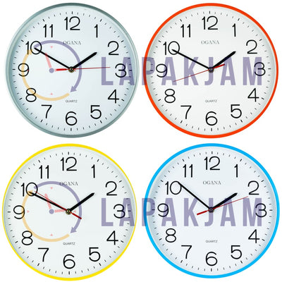 Jam Dinding Analog Polos Minimalis Ogana Silver JDOG90-TSIL