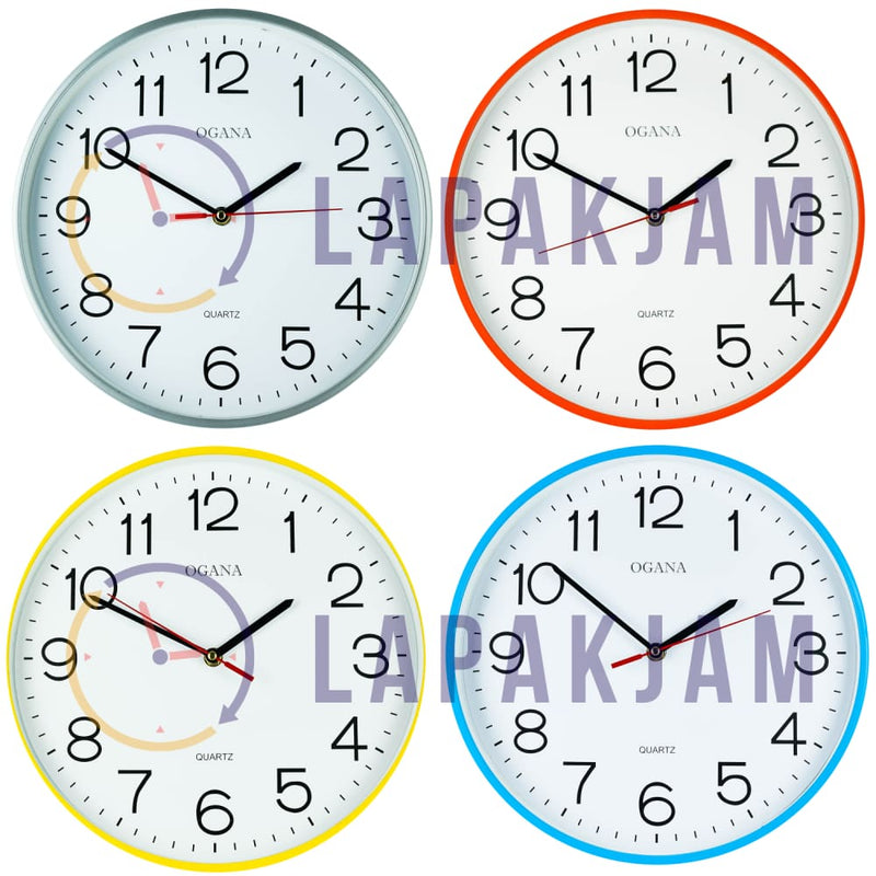 Jam Dinding Analog Polos Minimalis Ogana Silver JDOG90-TSIL