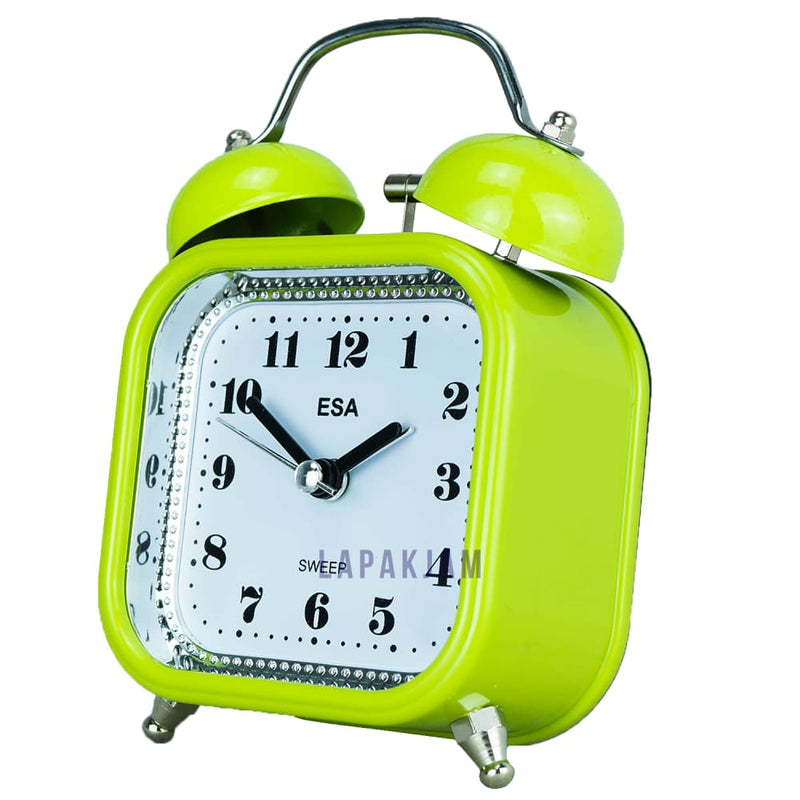 Jam Weker Analog Polos Minimalis Esa Hijau WEES859HIJ