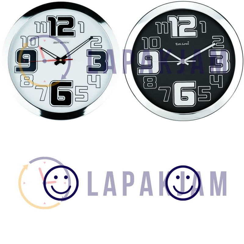 Jam Dinding Analog Polos Minimalis Estiloren Putih JDTIHSS8DWH
