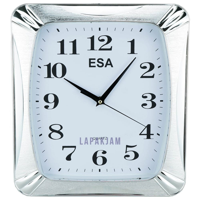 Jam Dinding Analog Polos Minimalis Esa Silver JDESS467CSIL