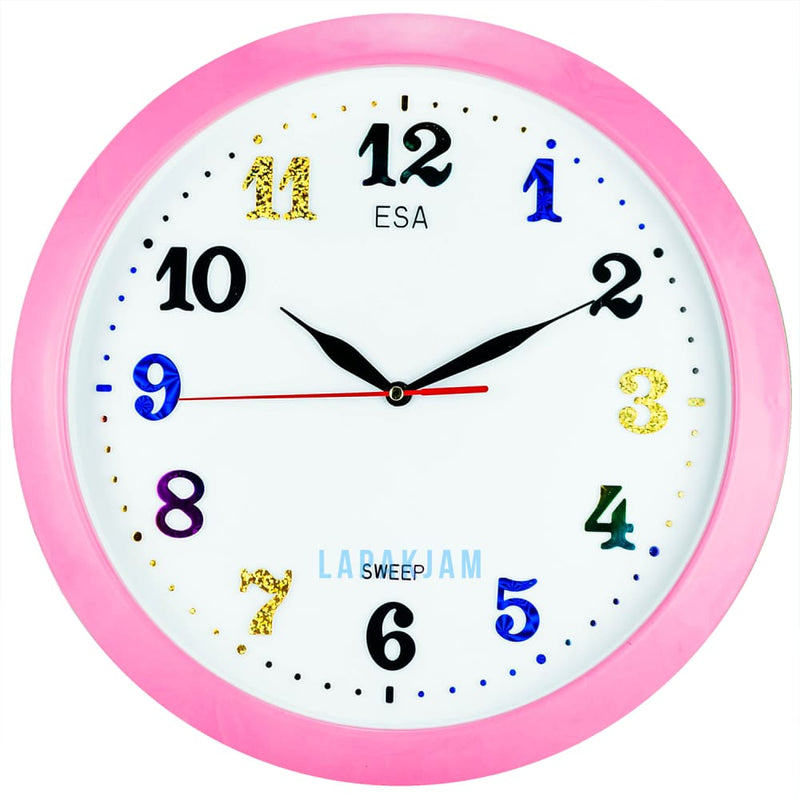 Jam Dinding Analog Polos Minimalis Esa Pink JDESA331PIN