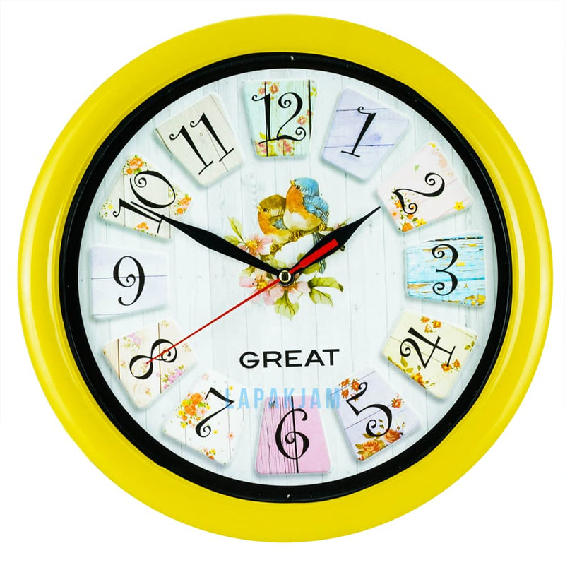 Jam Dinding Analog Bunga Great Kuning JDGREA777G-3KUN