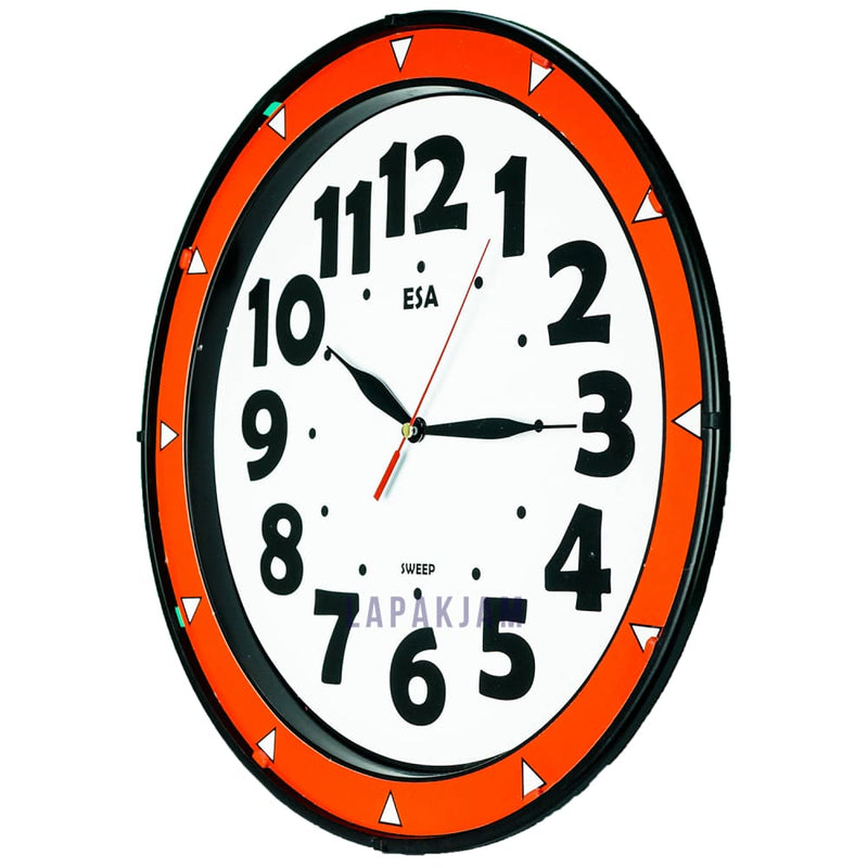 Jam Dinding Analog Polos Minimalis Esa Merah JD39ESASTME