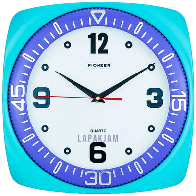 Jam Dinding Analog Polos Minimalis Pioneer Biru JDPIHS212DWBIR