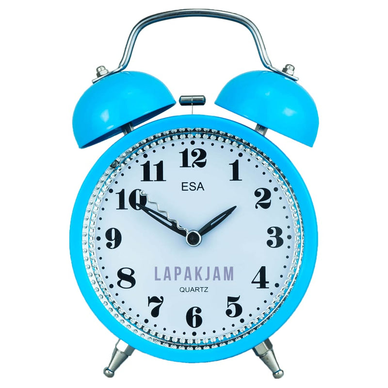 Jam Weker Analog Polos Minimalis Esa Biru WEES839BIR