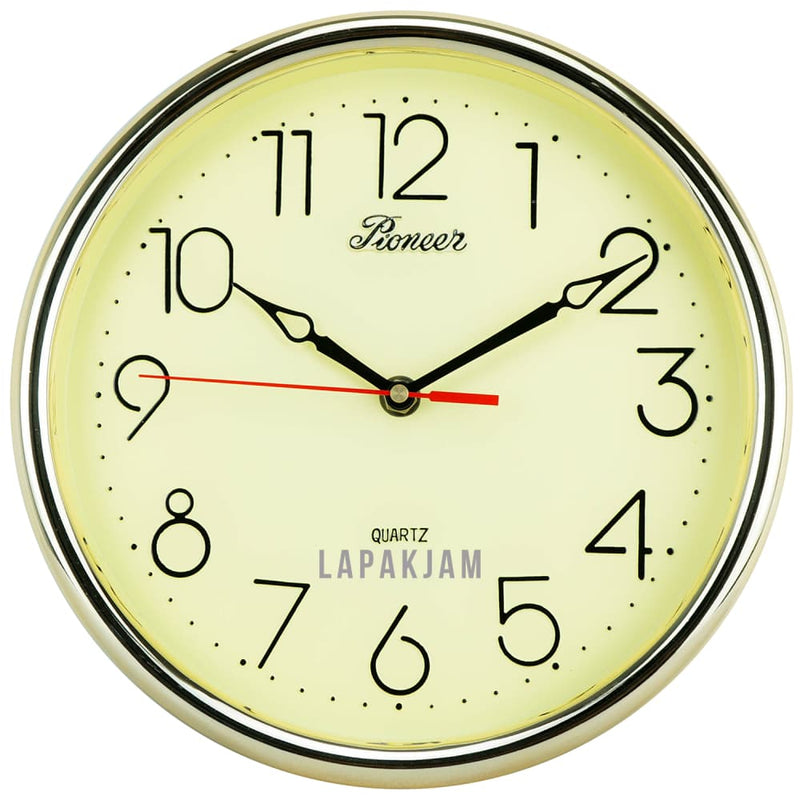 Jam Dinding Analog Polos Minimalis Pioneer Gold JD85108DIOL