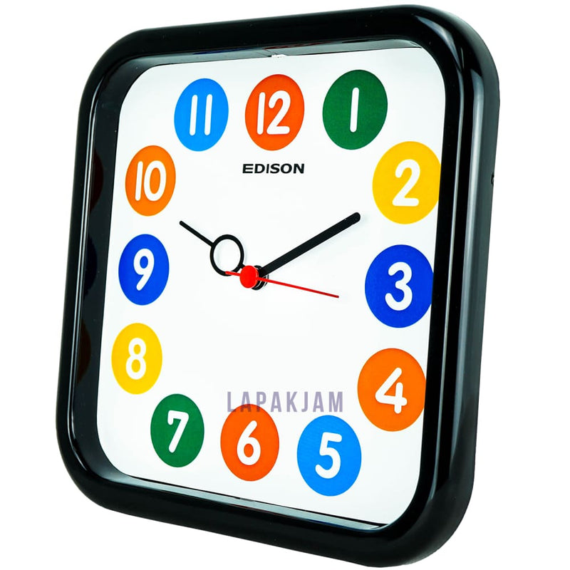 Jam Dinding Analog Polos Minimalis Edison Hitam JDEDED06HIT