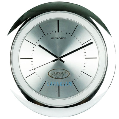 Jam Dinding Analog Polos Minimalis Estiloren Silver JDESTICRS2156T1-2SIL