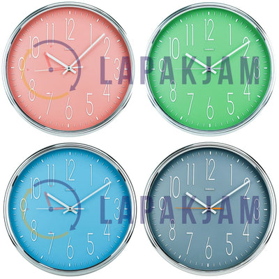 Jam Dinding Analog Polos Minimalis Sakana Pink JDSA449CPIN