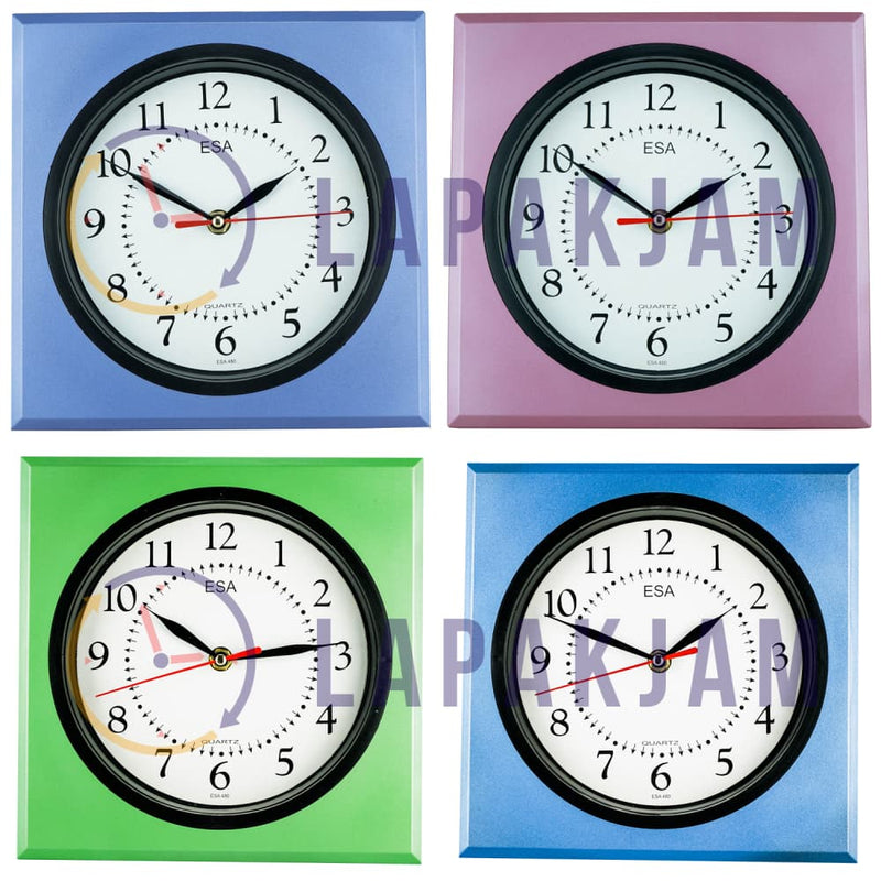 Jam Dinding Analog Polos Minimalis Esa Ungu JDES80TDUNG