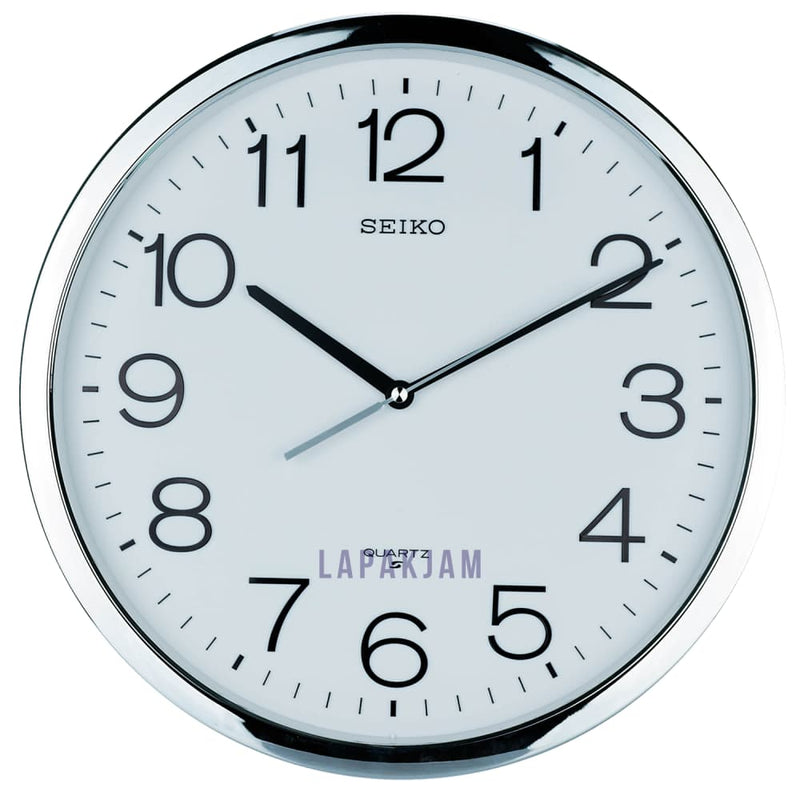 Jam Dinding Analog Polos Minimalis Seiko Silver Chrome JDSEIKQXA020SSIL