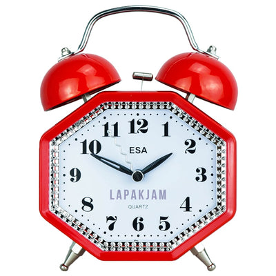 Jam Weker Analog Polos Minimalis Esa Merah WEES841MER