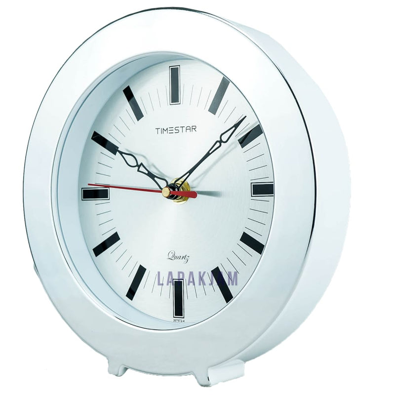 Jam Dinding Analog Polos Minimalis TimeStar Silver Chrome JD63205T24WHI
